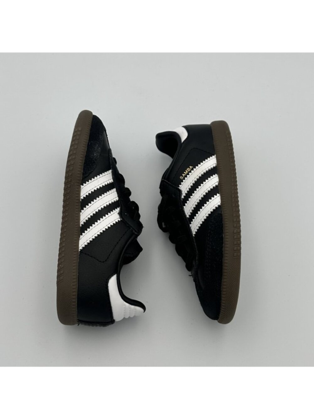 Adidas Samba Classic Sneakers Kids Toddler Size 9K US Black White Gum Sole - Picture 6 of 10